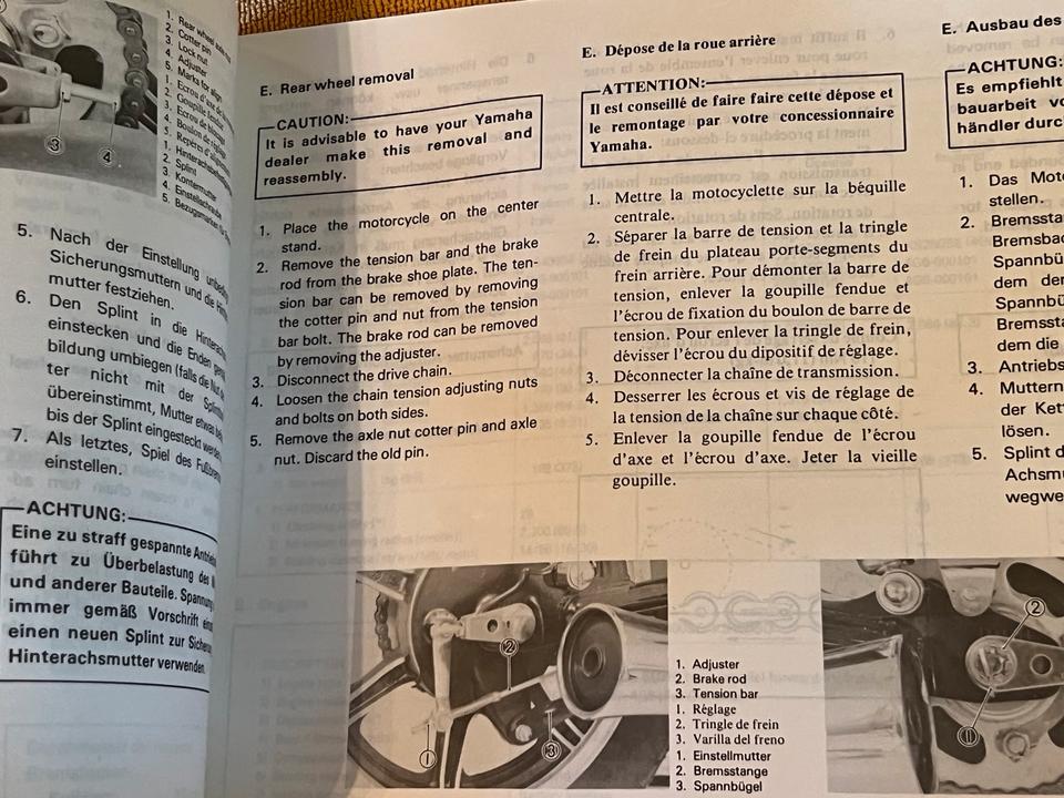 Yamaha XS 250 XS 400 Wartungsanleitung Reparaturanleitung 4G6-
