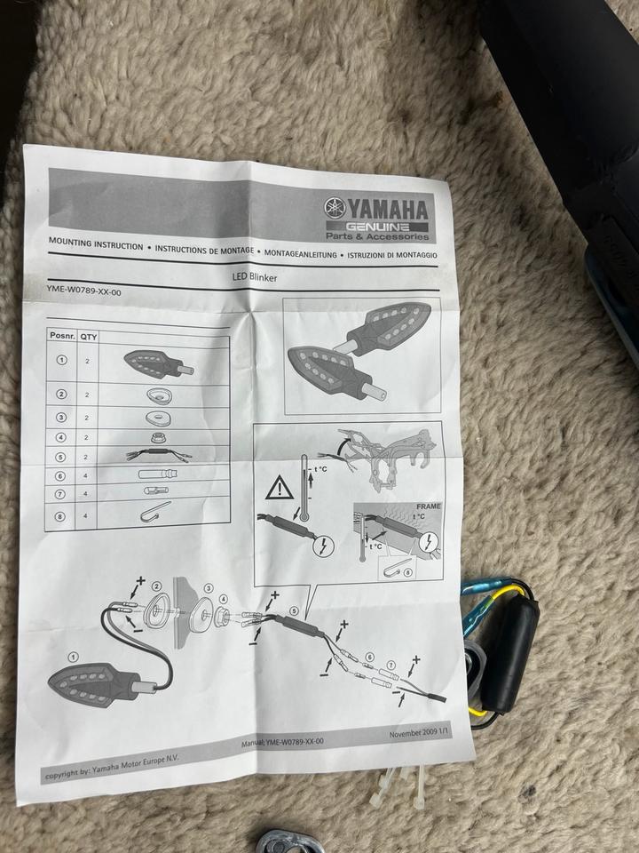 Yamaha led Blinker Montage set YME-WO789-XX-00