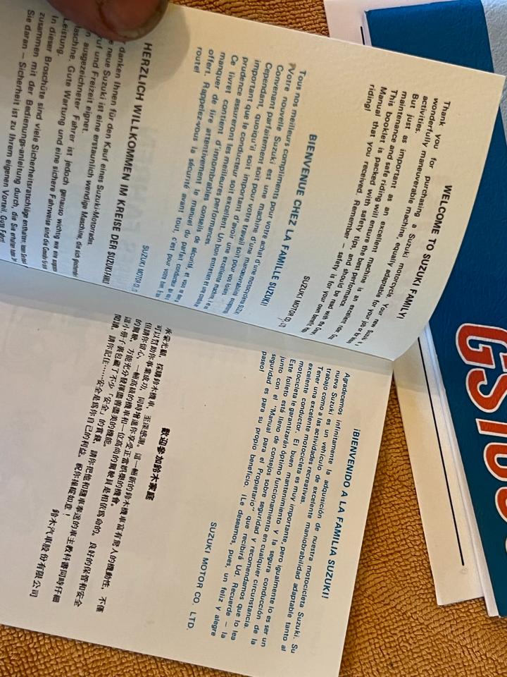 Suzuki GS 1000 bediengsanleitung Handbuch neu