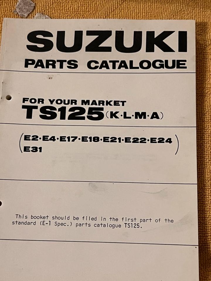 Suzuki TS 125 Teile Katalog