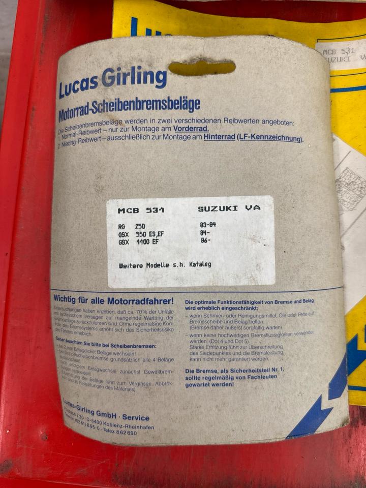 Suzuki RG 250/ GSX 550/ GSX 1100 Bremsbeläge Lucas MCB 531