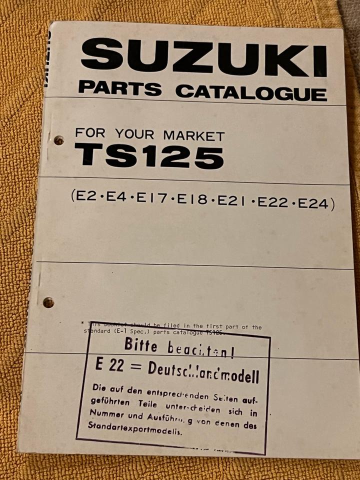 Suzuki TS 125 Teile Katalog