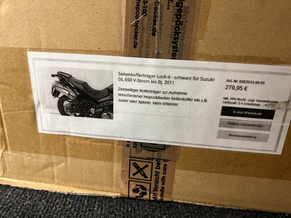 Suzuki DL 650 V Strom hepco Becker kofferträger seitenkoffer neu