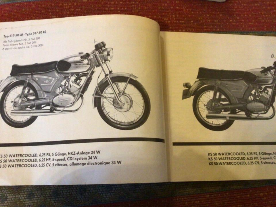 Zündapp KS 50 water-cooled Typ 517 Ersatzteikatalog