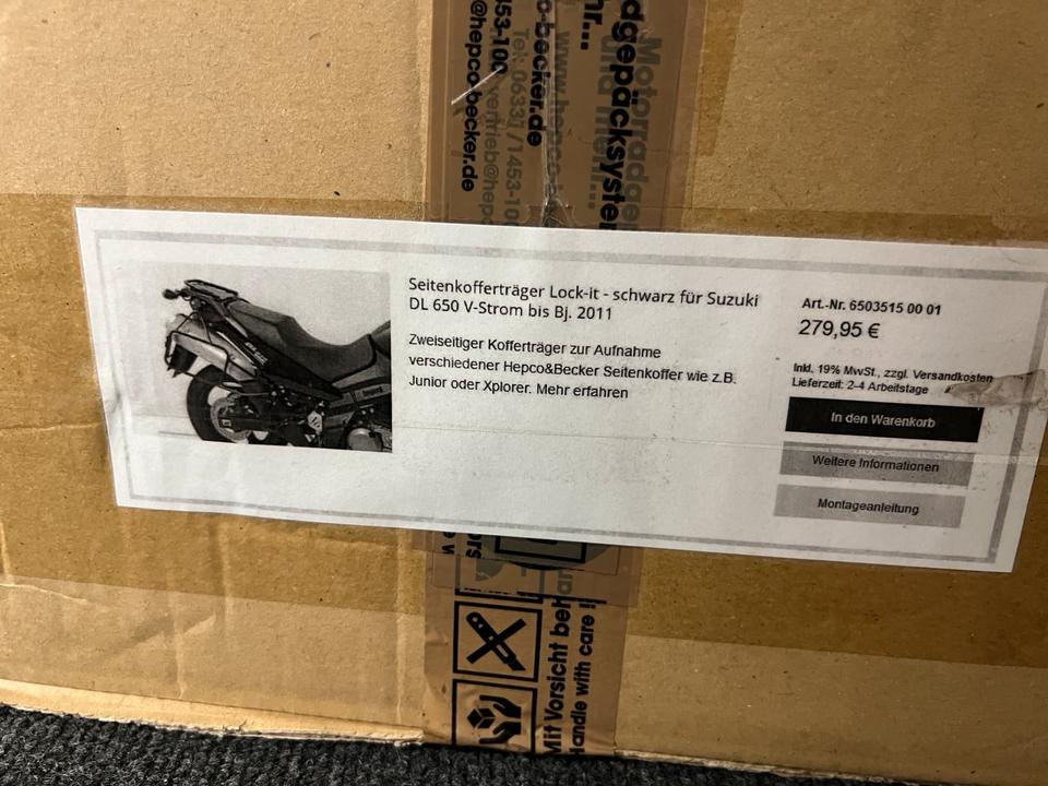 Suzuki DL 650 V Strom hepco Becker kofferträger seitenkoffer neu