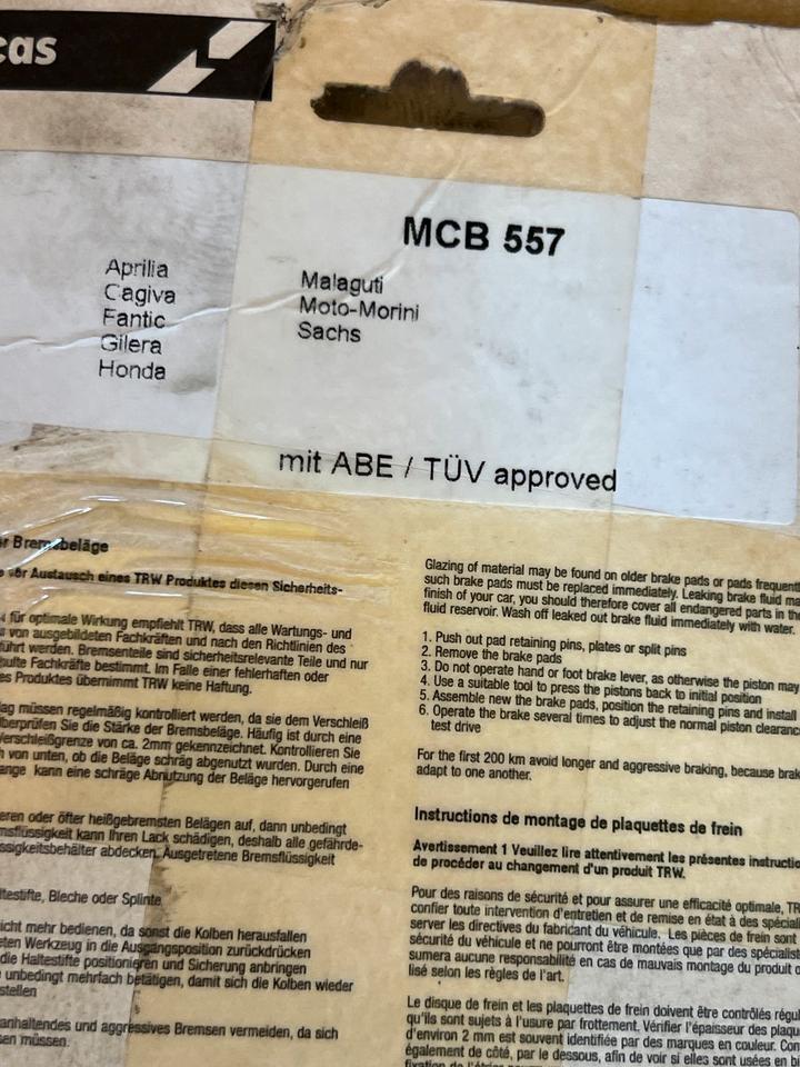 Sachs ZX 125 ZZ 125 Bremsbeläge vorne 10€