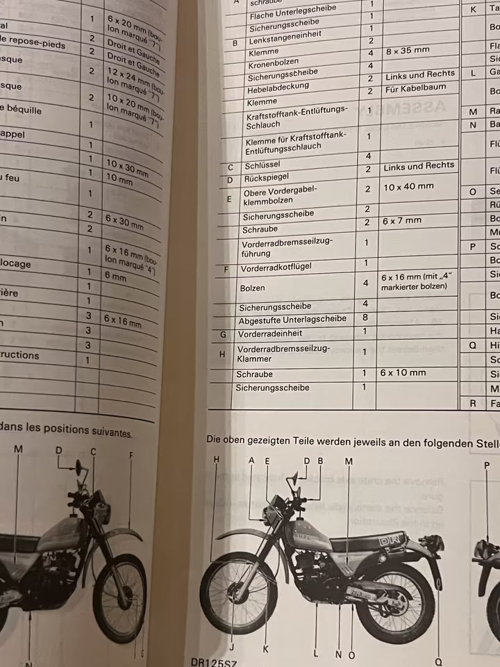 Suzuki DR 125 SZ – Montage-Anleitung