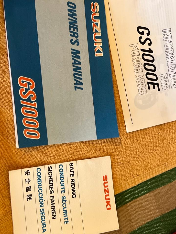 Suzuki GS 1000 bediengsanleitung Handbuch neu