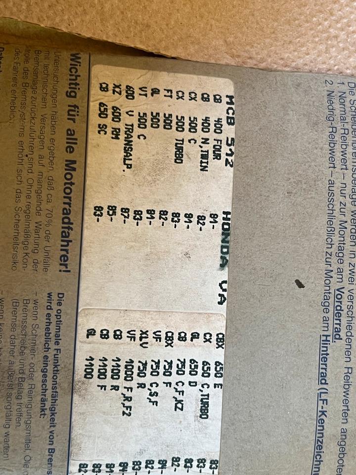 Honda XLV 750 600 Bremsbeläge MCB 512 neu