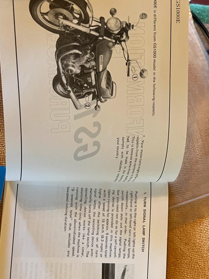 Suzuki GS 1000 bediengsanleitung Handbuch neu