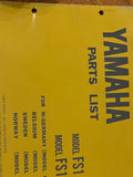 Yamaha FS1/FS 1 DX Ersatzteile-Liste