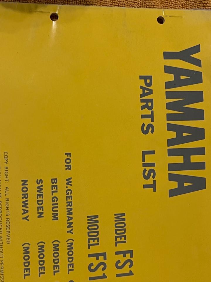 Yamaha FS1/FS 1 DX Ersatzteile-Liste