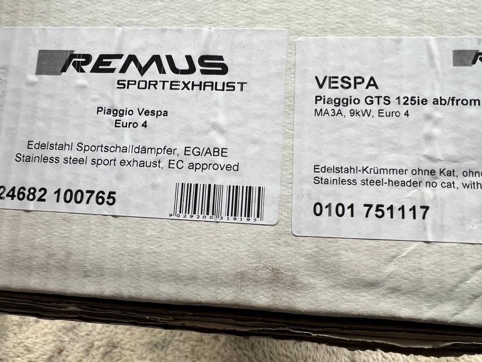 Vespa gts 125 Remus Sport Auspuff 350€ neu