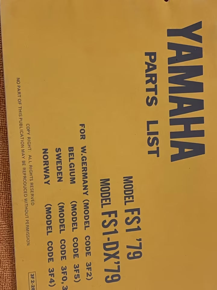 Yamaha FS1/FS 1 DX – Ersatzteile-Liste