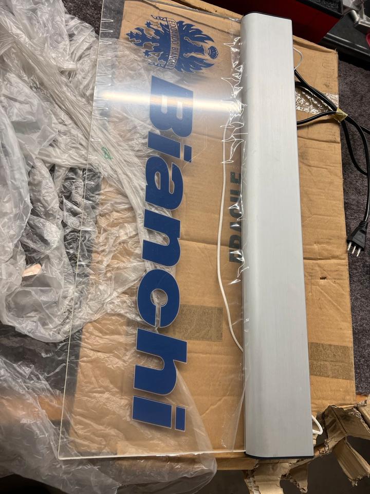 Bianchi werbeschild Reklame neu beleuchtet 100€