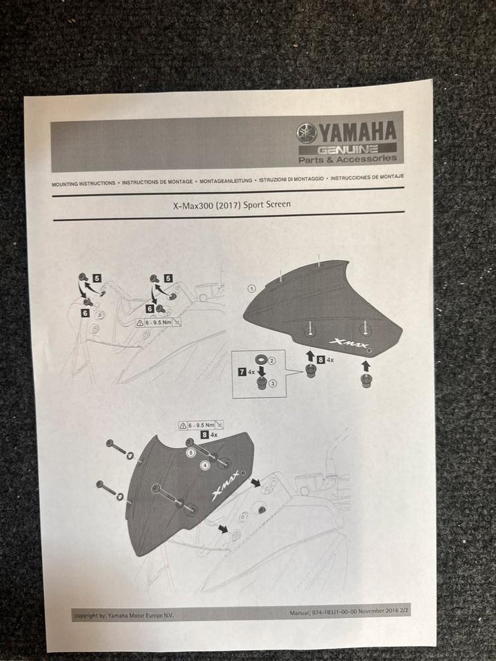 Yamaha x Max 300 Windschild scheinen B74- F83J0 00
