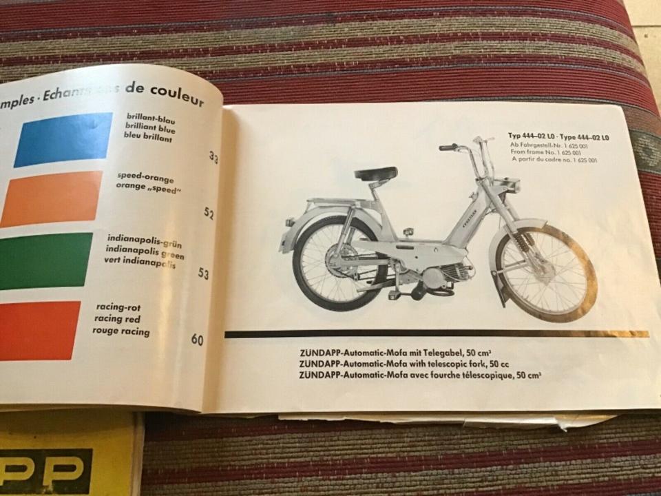 Zündapp Mofa Moped typ 444 Ersatzteilliste 40€