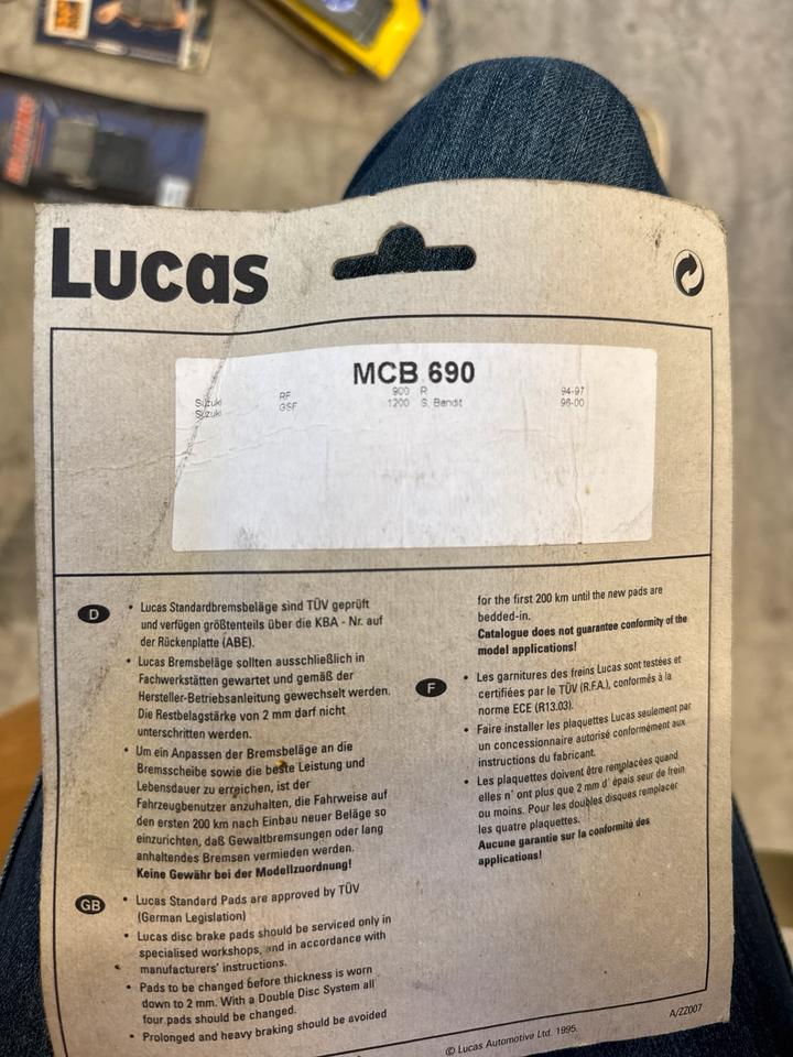 Bremsbeläge Lucas MCB 690 Suzuki RF 900 Bandit GSF 1200