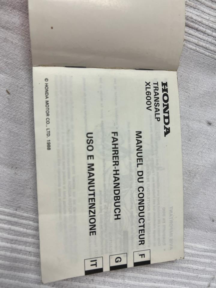 Honda Trans Alp 600 fahrer Handbuch 20€ Bedienungsanleitung