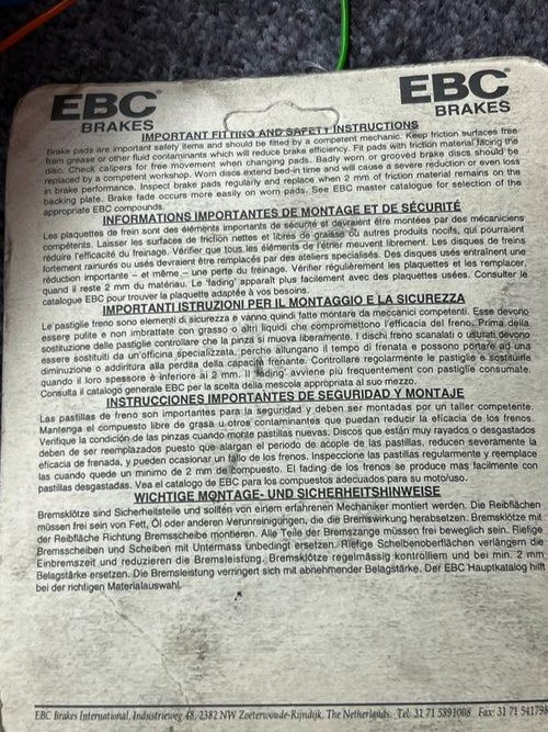 Aprilia RS 125 Bremsbeläge vorne EBC FA 126 neu 15€