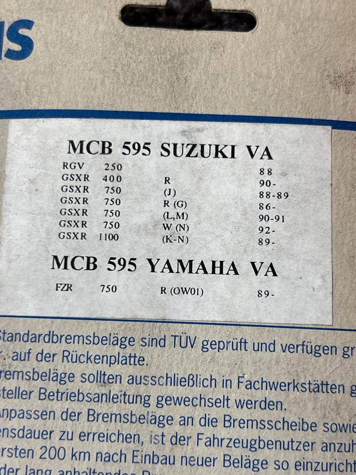 Suzuki gsxr 1100 750 RGV 250 Bremsbeläge Lucas MCB 595