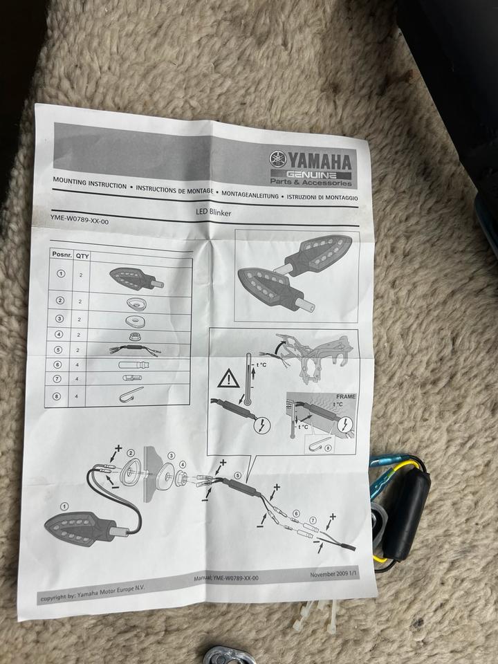 Yamaha led Blinker Montage set YME-WO789-XX-00