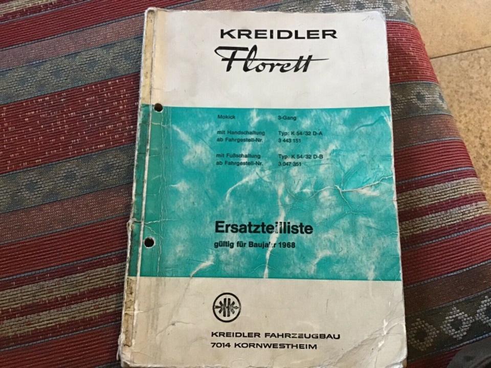 Kreidet florett Ersatzteileliste 60€