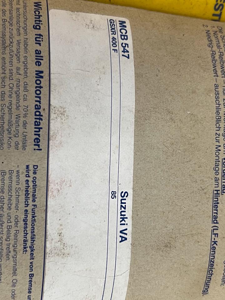Suzuki GSXR 400 Bremsbeläge lucas MCB547