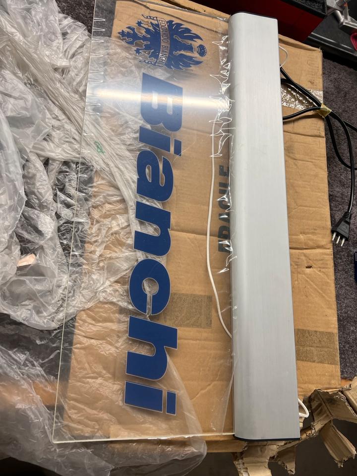 Bianchi werbeschild Reklame neu beleuchtet 100€