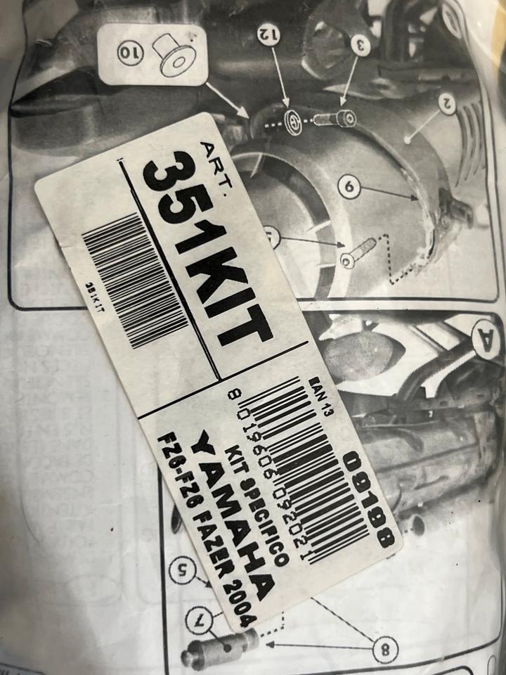 Yamaha Fz 6 montagekit für topcase givi 351KIT neu 50€