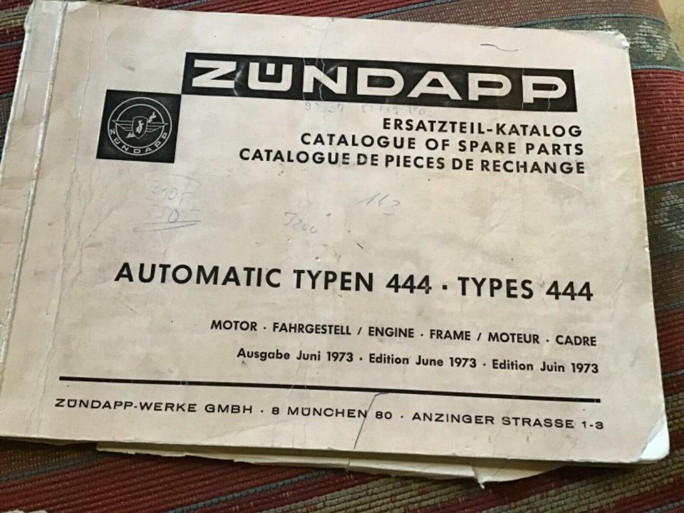 Zündapp Mofa Moped typ 444 Ersatzteilliste 40€