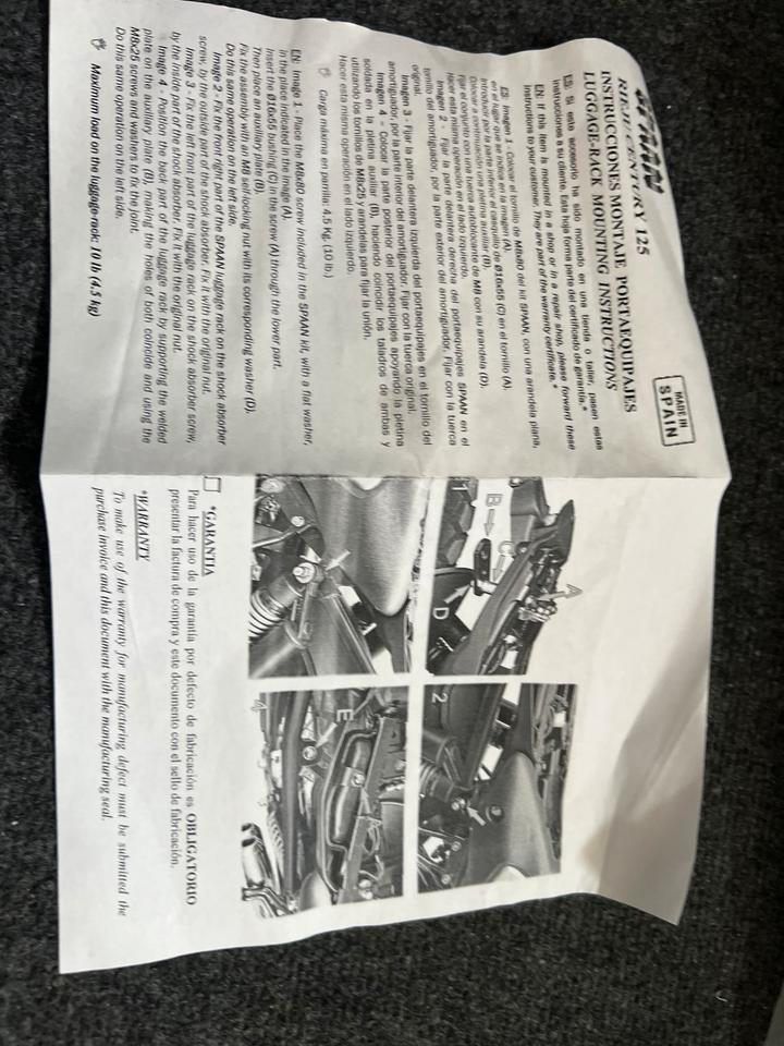Rieju Century 125 Gepäckträger neu 50€