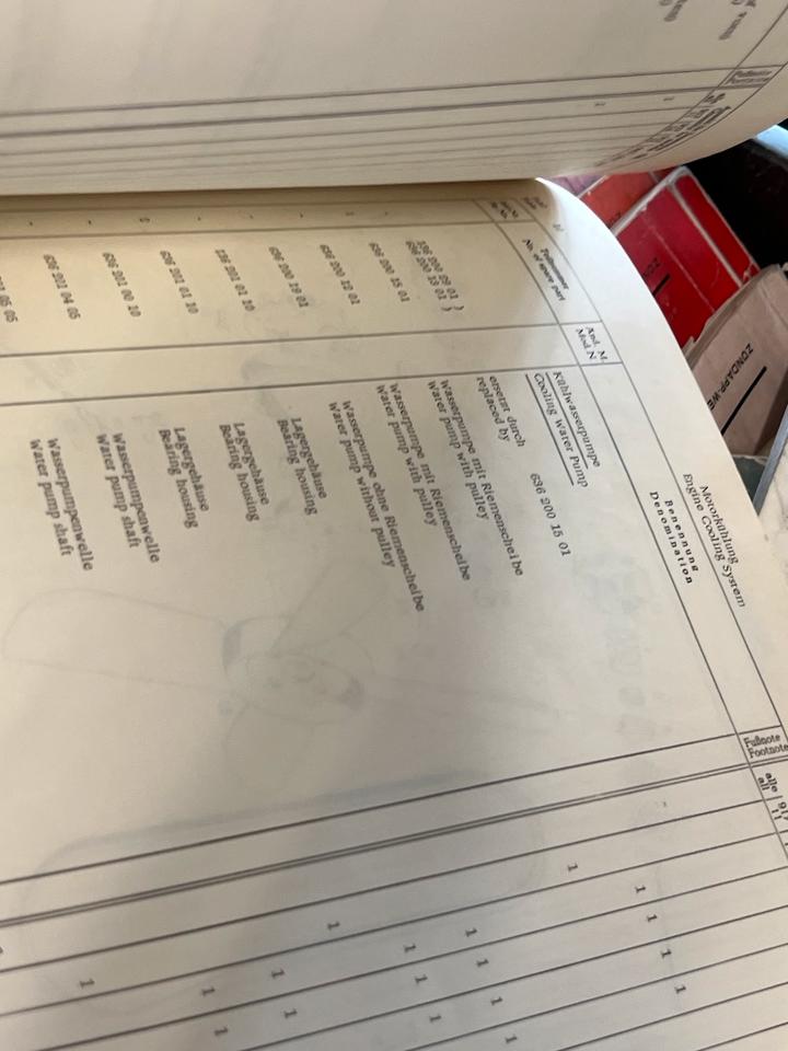 Mercedes-Benz OM 636 WME Motor Ersatzteilliste Handbuch