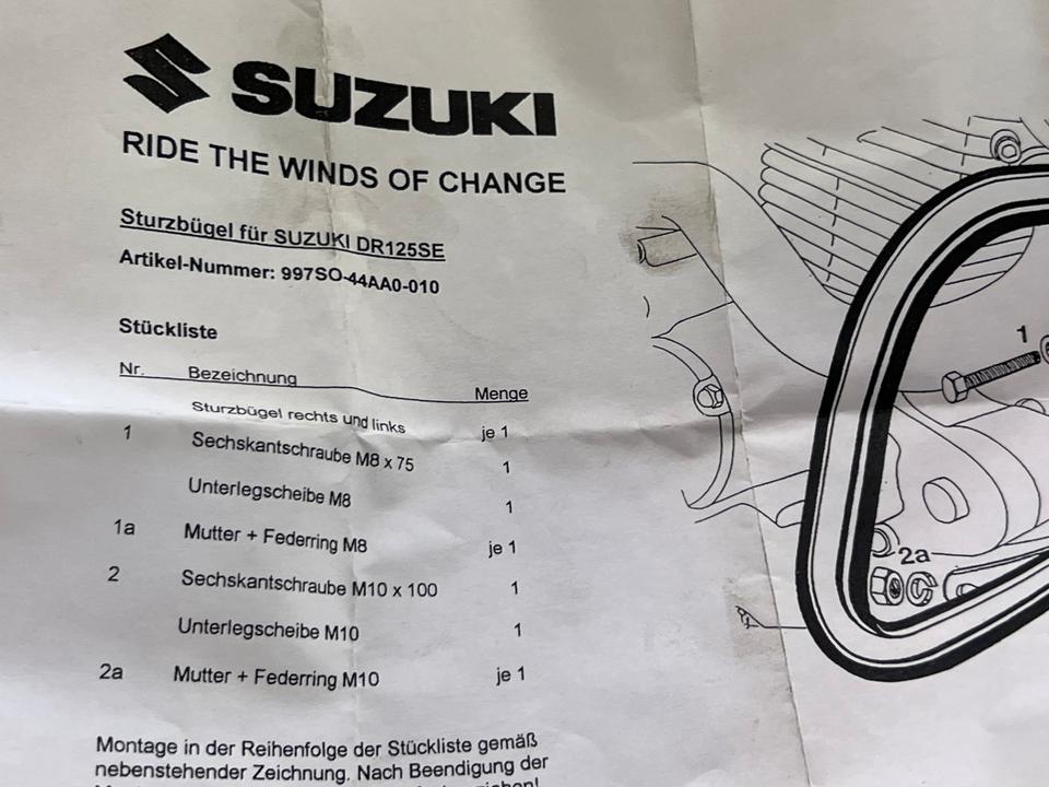 Suzuki DR 125 Sturzbügel neu 997S0-44AA0-010