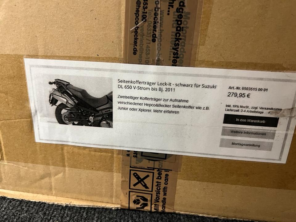Suzuki DL 650 V Strom hepco Becker kofferträger seitenkoffer neu