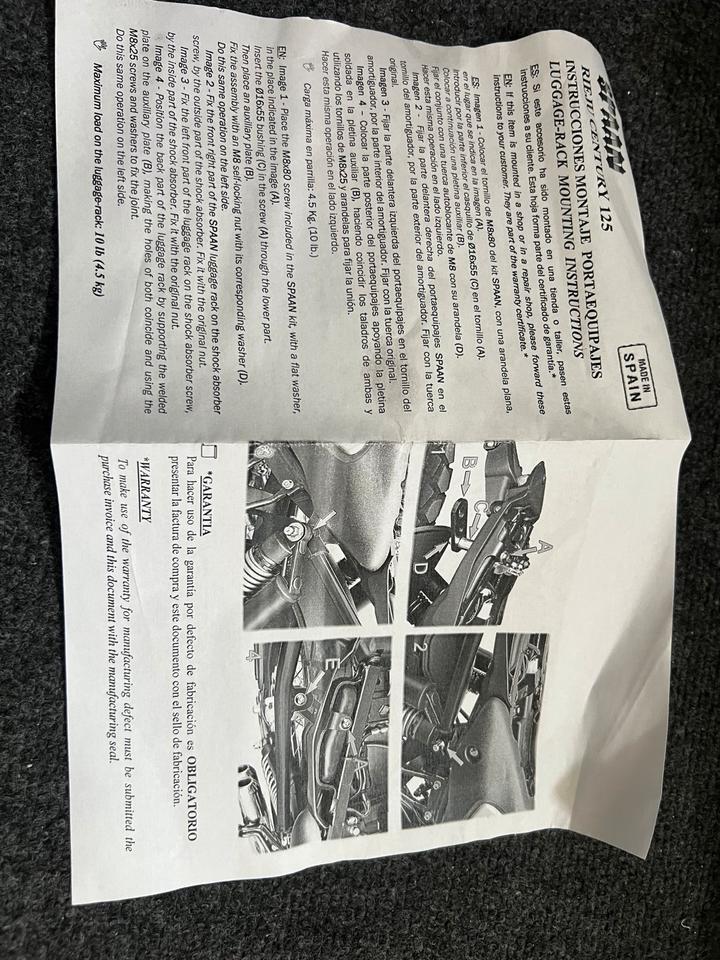 Rieju Century 125 Gepäckträger neu 50€