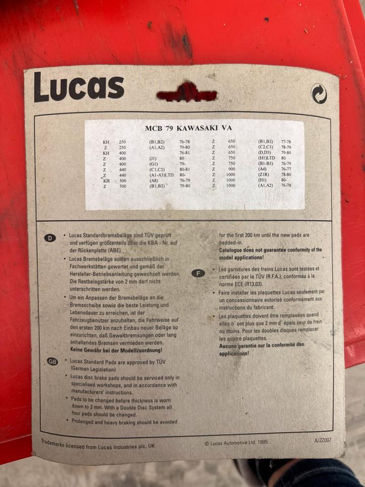 Kawasaki Z100/ Z750 Bremsbeläge MCB 79 Lucas