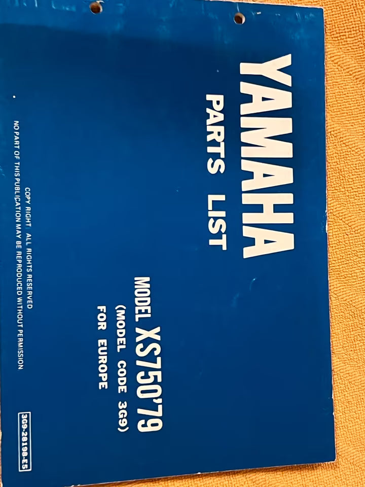 Yamaha XS 750 3G9 – Ersatzteile-Liste Original