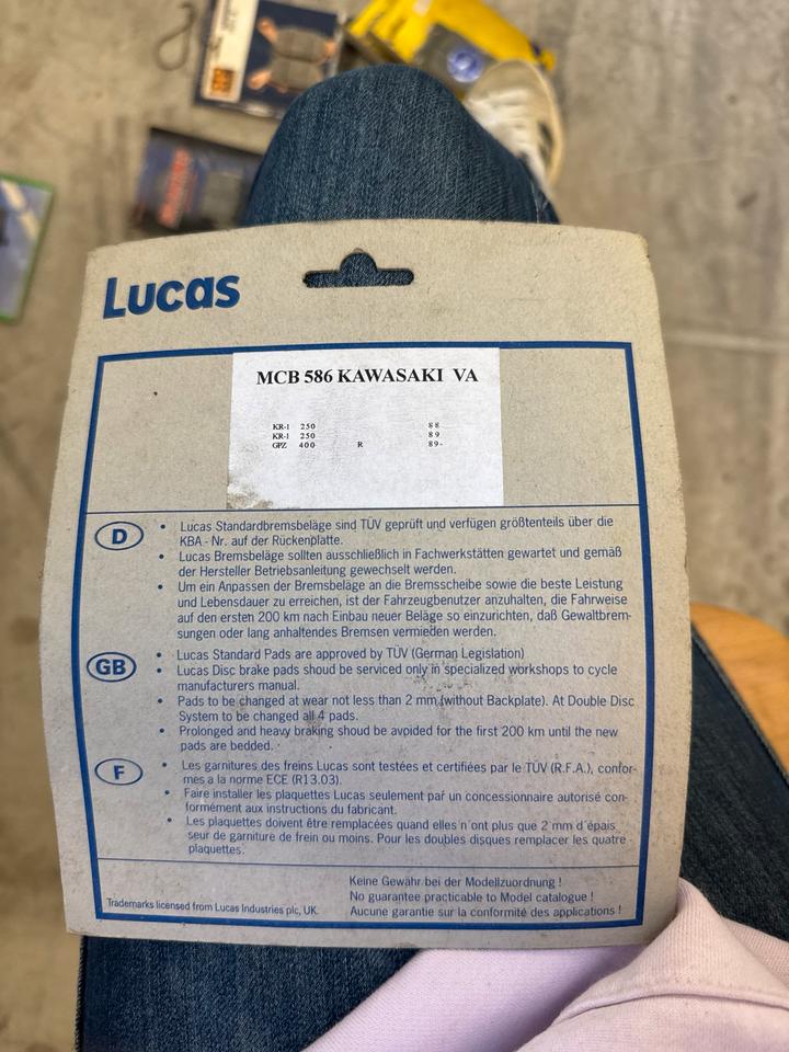Bremsbeläge Lucas MCB 586 Kawasaki KR-1 250