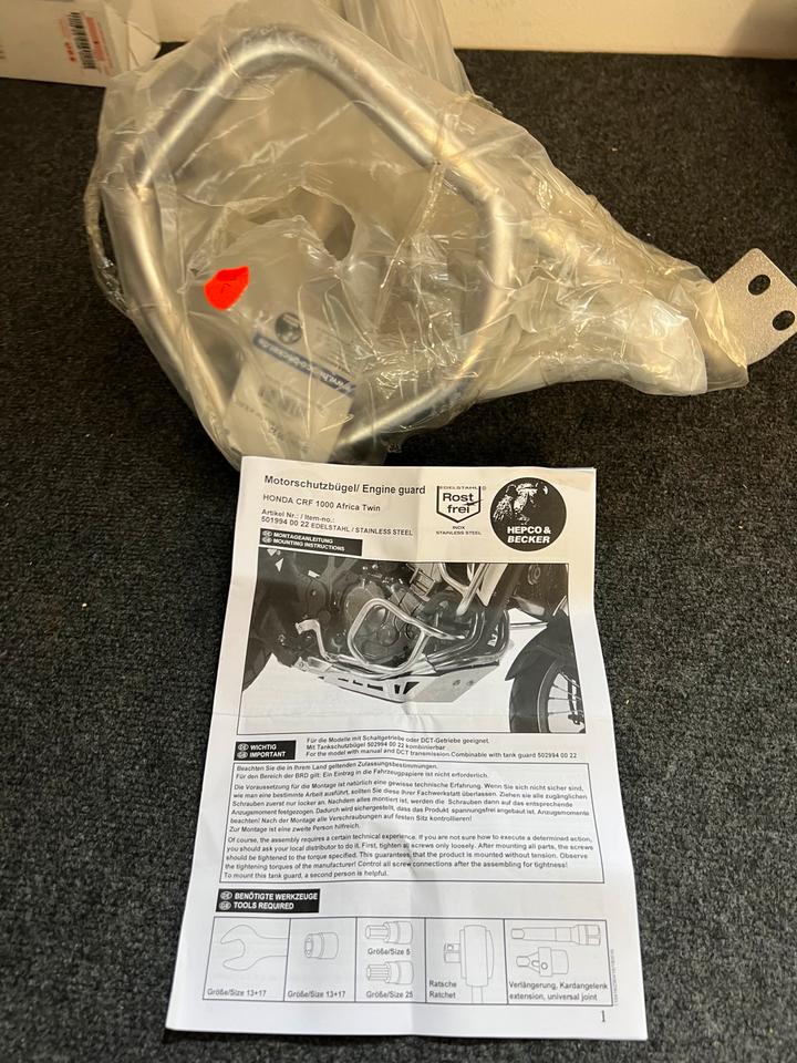 Honda Africa Twin crf 1000 motorschutz Bügel hepco Becker neu