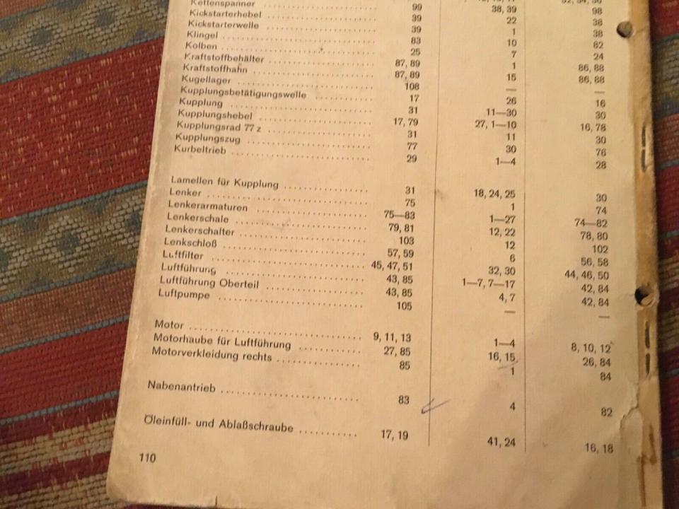 Kreidler florett 5 Gang Ersatzteileliste 30€