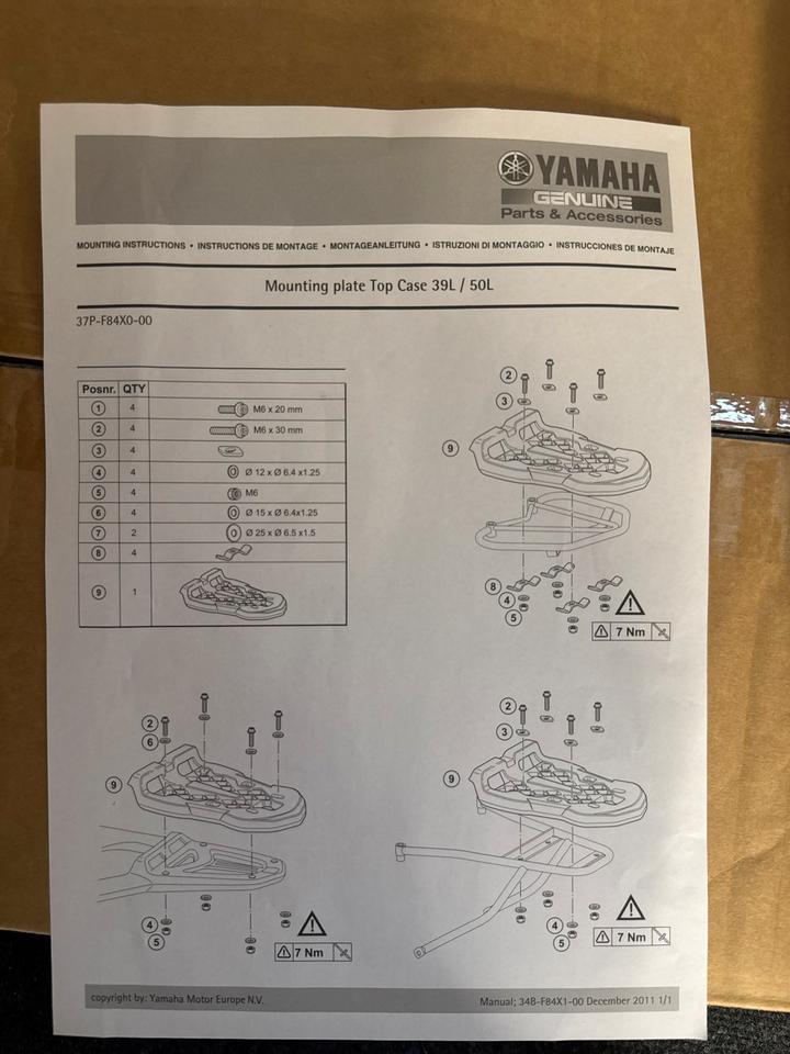 Yamaha MT 03 Gepäckträger 37P F84X0 00