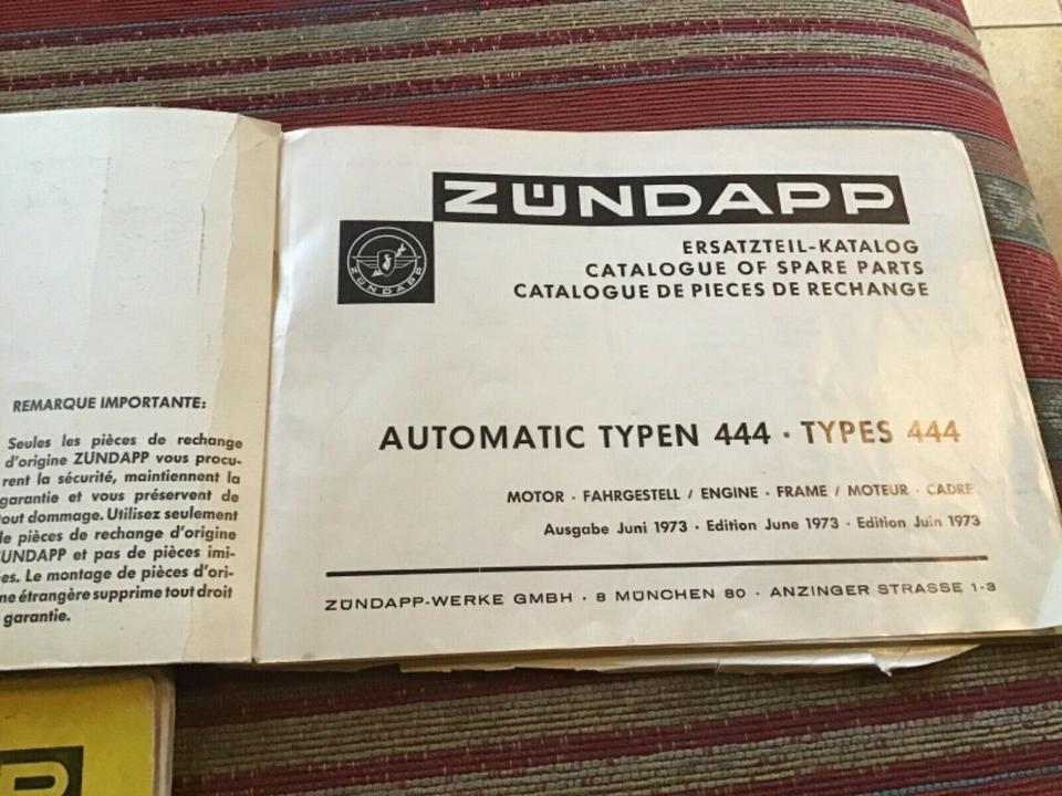 Zündapp Mofa Moped typ 444 Ersatzteilliste 40€