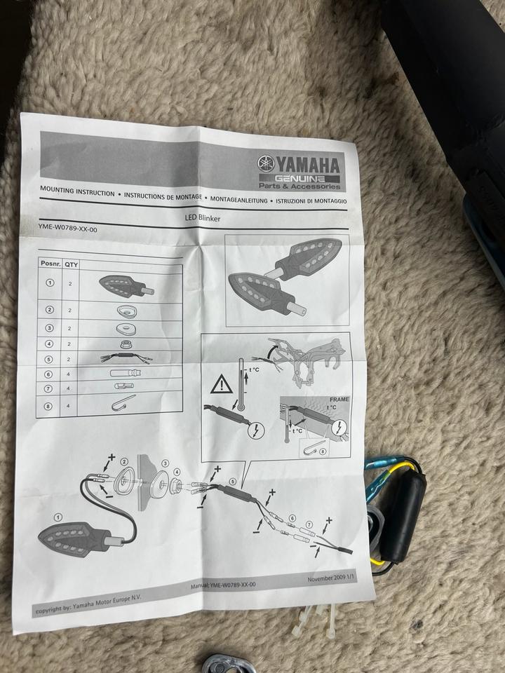 Yamaha led Blinker Montage set YME-WO789-XX-00
