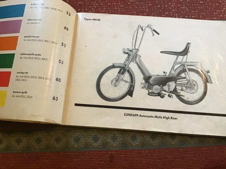 Ersatzteile Katalog Zündapp Zündapp typ444 high riser Mofa 70€