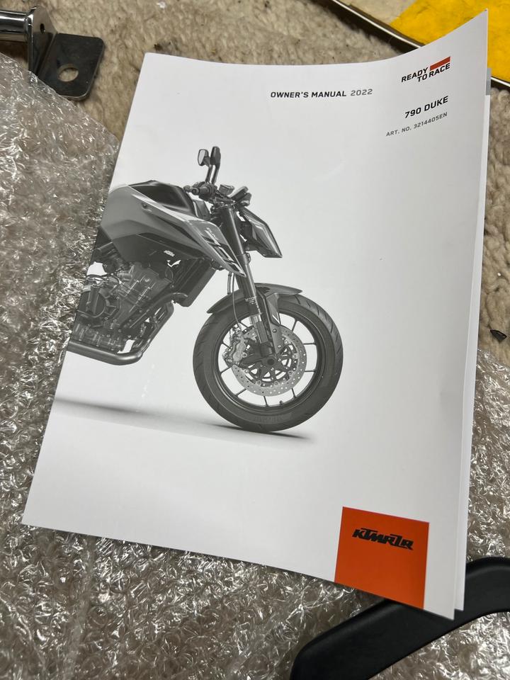 Ktm 790 Duke Bedienungsanleitung Handbuch Haltebügel Schutz 40€