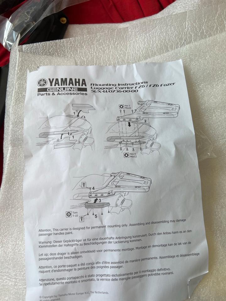 Yamaha FZ6 Gepäckträger neu Orginal 5VX-W0736-00-00