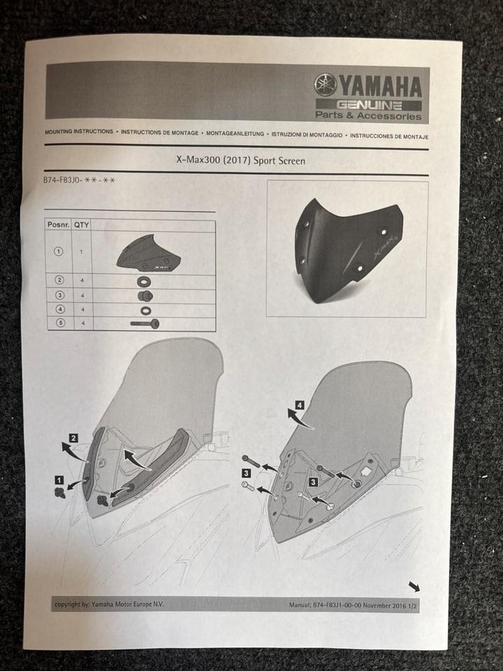 Yamaha x Max 300 Windschild scheinen B74- F83J0 00
